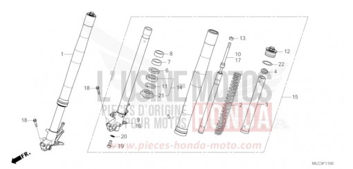 FOURCHETTE AVANT XL750S de 2025